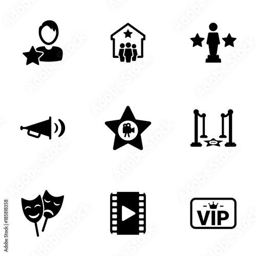 Set of simple icons on a theme Cinema, vector, design, collection, flat, sign, symbol,element, object, illustration, isolated. White background © dima040293
