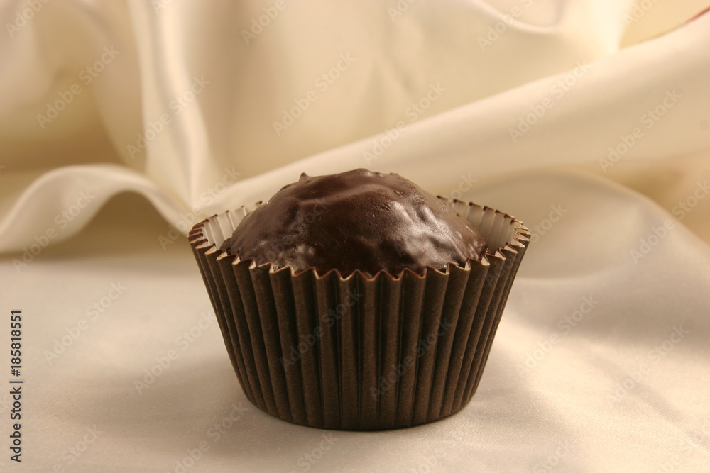 Chocolate muffin closeup