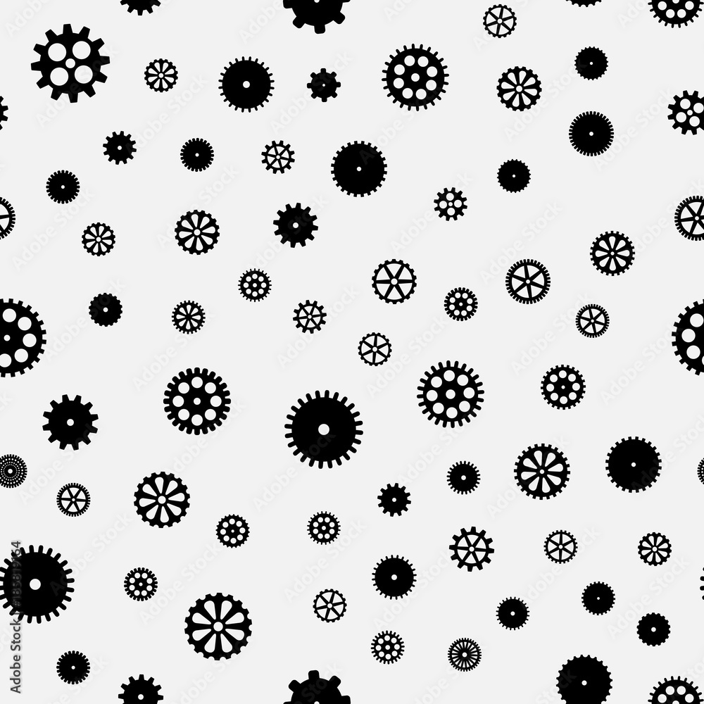 abstract vector black flat gears seamless pattern abstract vector black flat gears seamless pattern