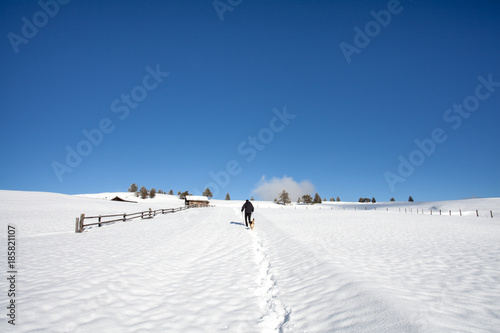 south tirol winter hiking travel landscape
