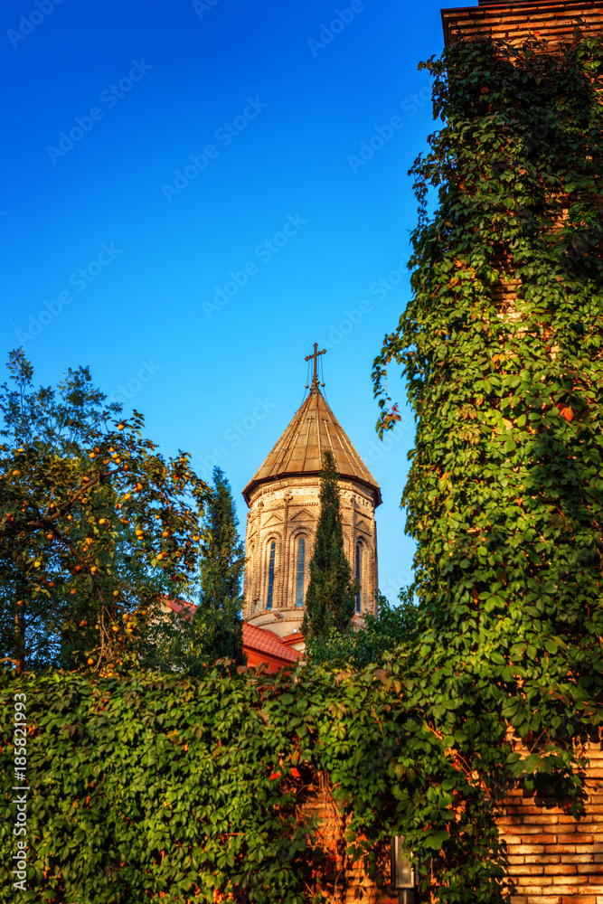 he Ejmiatsin Church of Armenian Apostolic church, surrounded by sypresses, located in Avlabari District, Tbilisi, Georgia