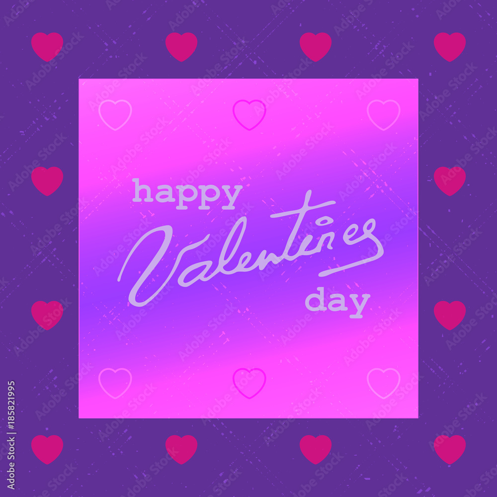 Valentines day design with text and hearts