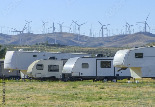 caravans and wind turbines