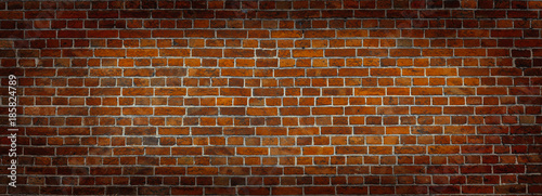 Red Brick wall panoramic view.