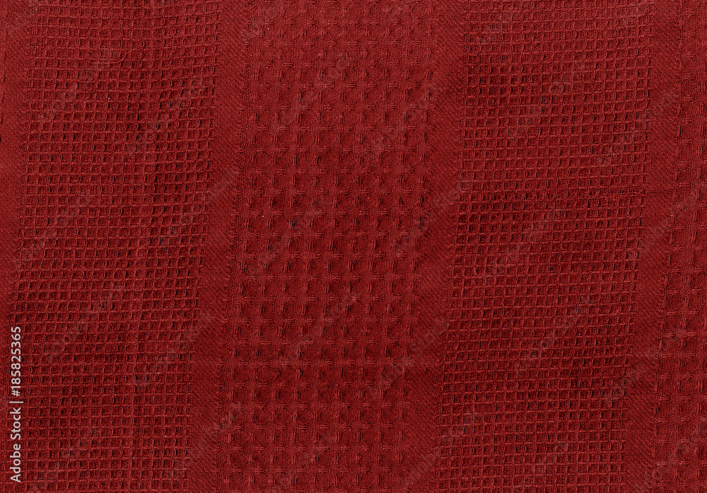 Fototapeta premium Red kitchen towel texture.