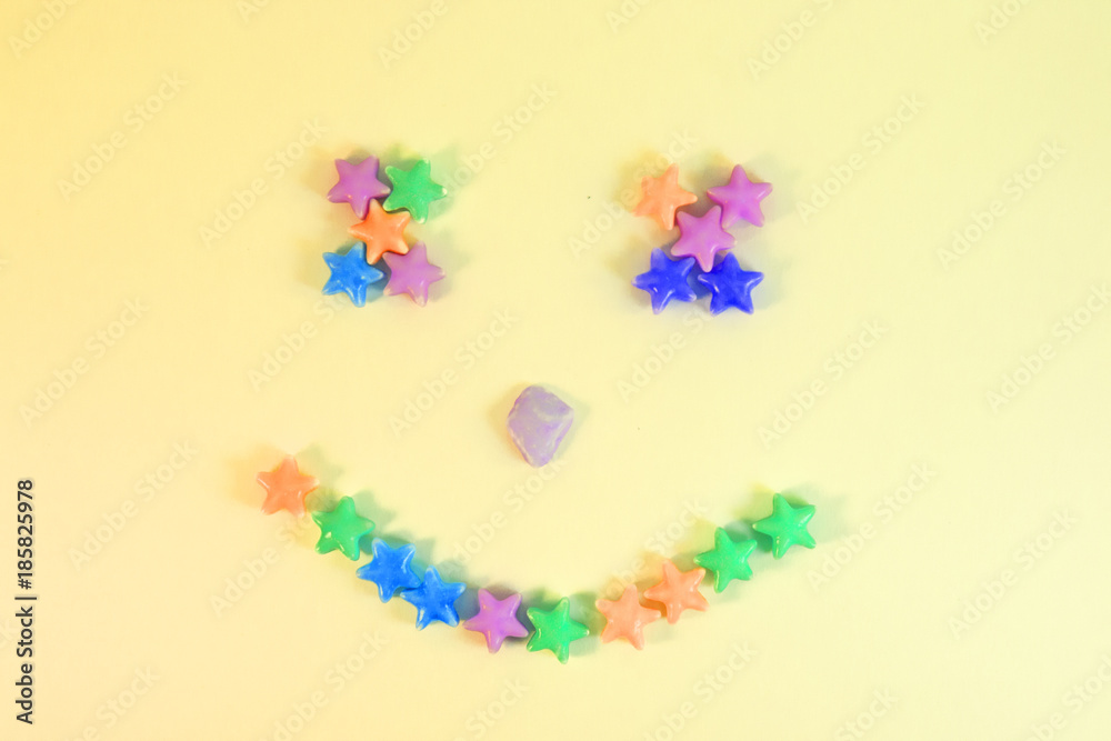 Smiling face from candies Smiling face from candies