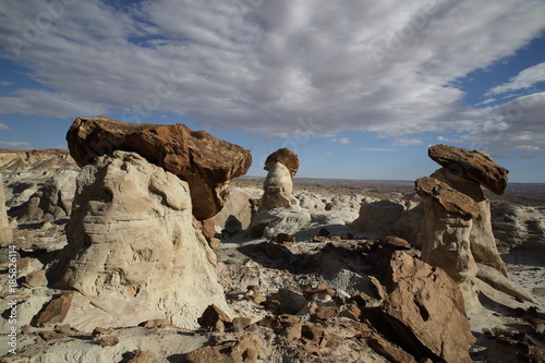 White Hoodoo, Toadstool Hoodoo, Rimrocks, Grand Staircase Escalante National Monument, GSENM, Utah, USA photo