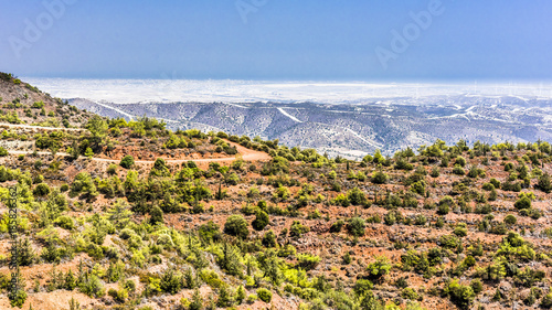 Terraces in a mountain valley in the Troodos mountains