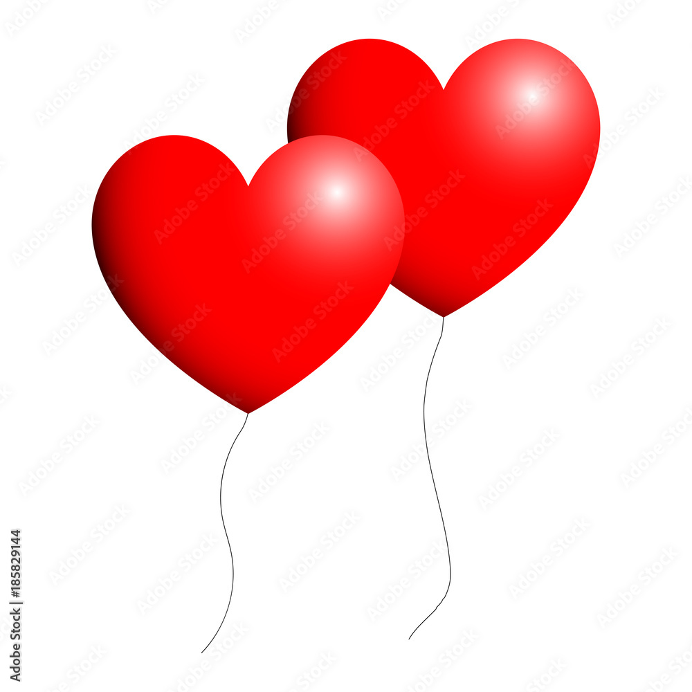 Ballon heart for Valentine days Red color