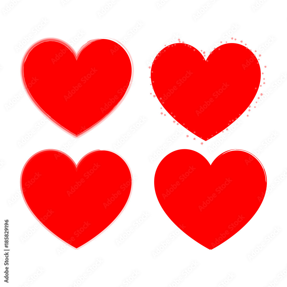 Heart set for Valentine days Red color