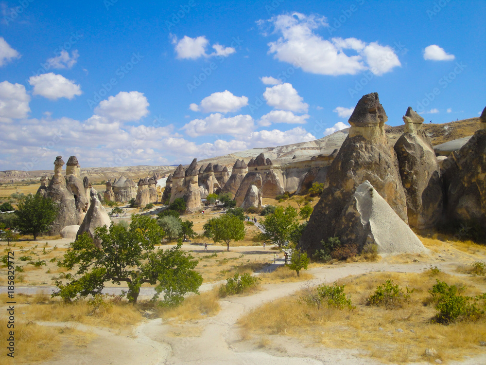 Cappadocia landscape, sandstone rocks in Turkey