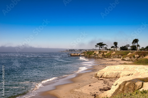 Foggy coastal view in Santa Cruz, California