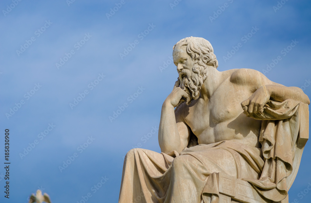 Marble statue of the greatest philosopher of ancient Greece Socrates.
