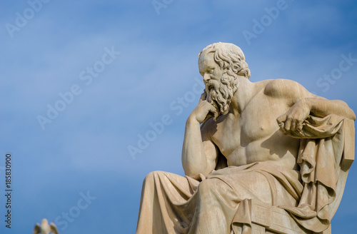 Marble statue of the greatest philosopher of ancient Greece Socrates.