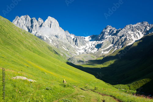 Mountain landscape of the peaks of Chauchi