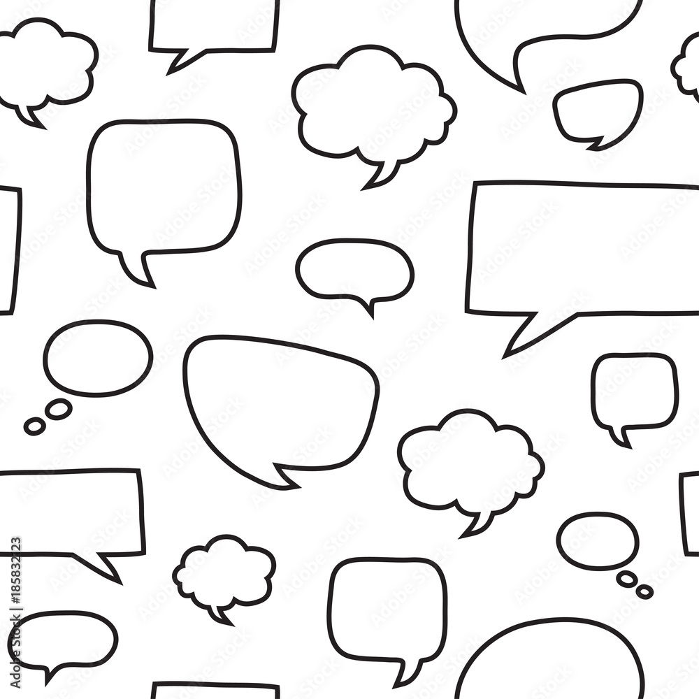 Fototapeta premium Seamless pattern with speech bubbles. Texture for wallpaper, fills, web page background.