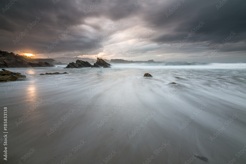Stormy afternoon at Arnao beach