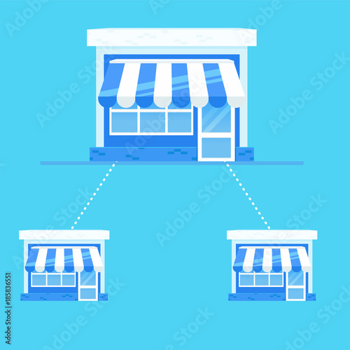 Franchise banner. Chain of stores with a ready business plan