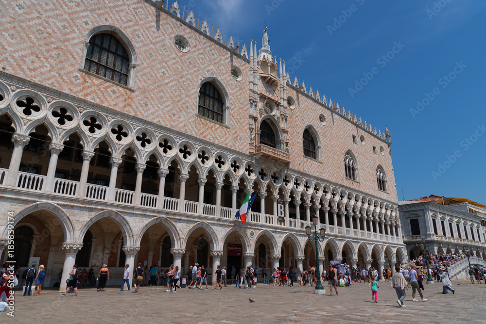 Venice cityscape.View of the San Marco Square (Piazza San Marco) and the Doge’s Palace,Venice, Italy.