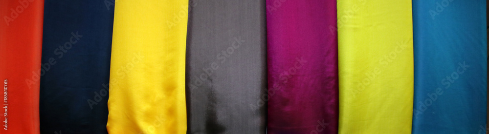 Traditional colorful Vietnamese silk scarfs