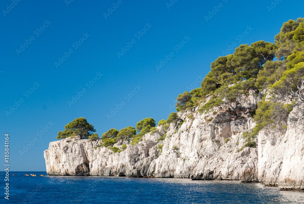 The white cliff of the Calanques near Cassis (Provence, France)