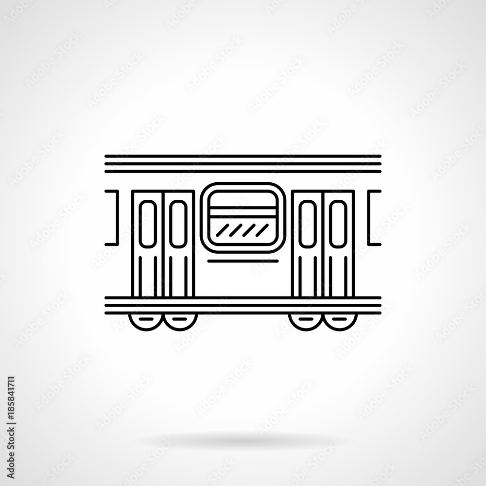Subway wagon flat line vector icon