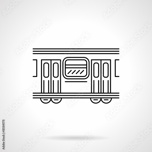 Obraz na płótnie Subway wagon flat line vector icon w salonie