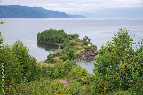 The Baikal lake coat  Shaman Rock . Shamanka - famous place between Kultuk and Sludanka. Fear Stone