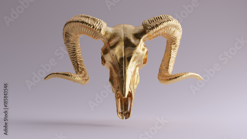 Gold Ram Skull