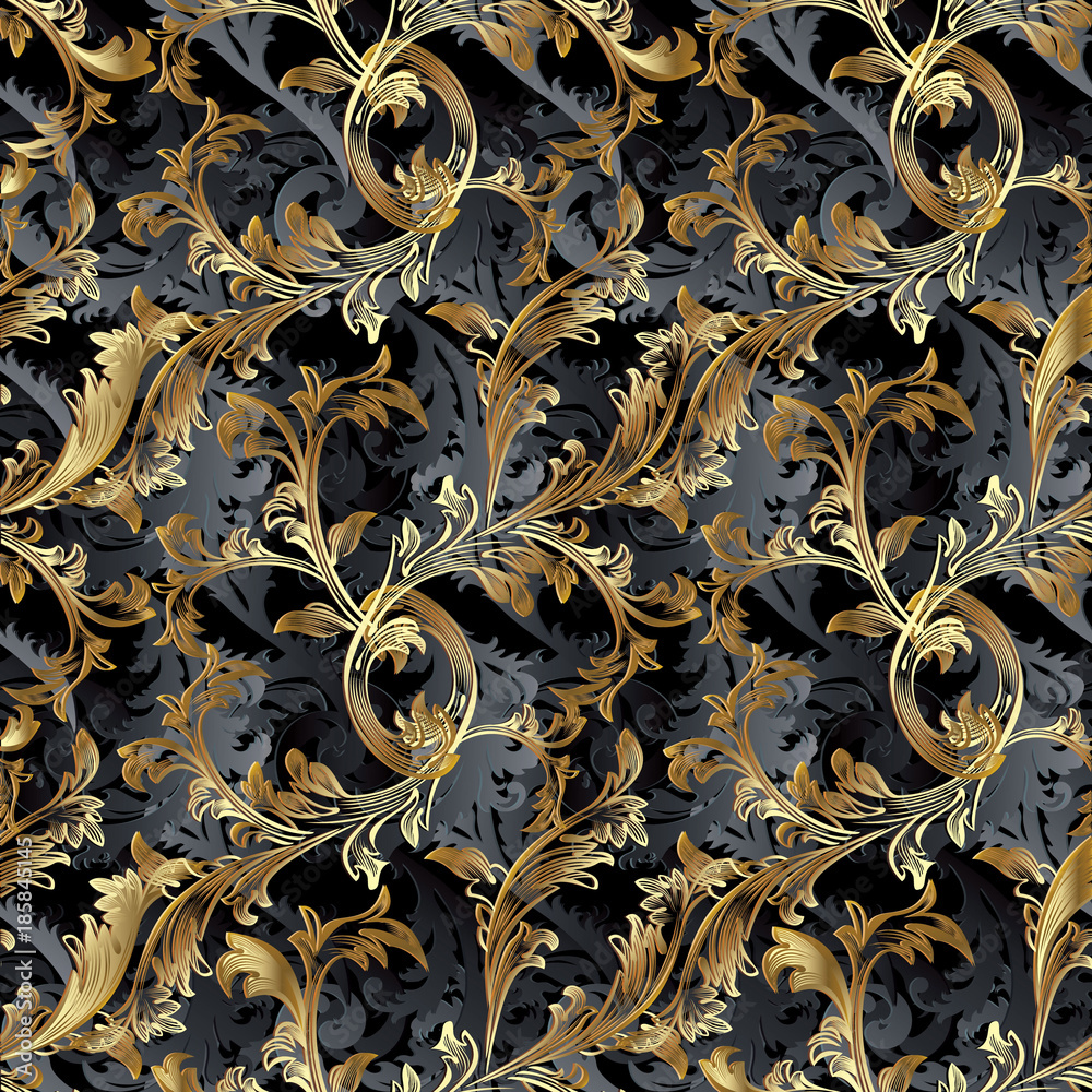 Floral Pattern Wallpaper Baroque Damask Seamless Stock Illustration  448567297  Shutterstock