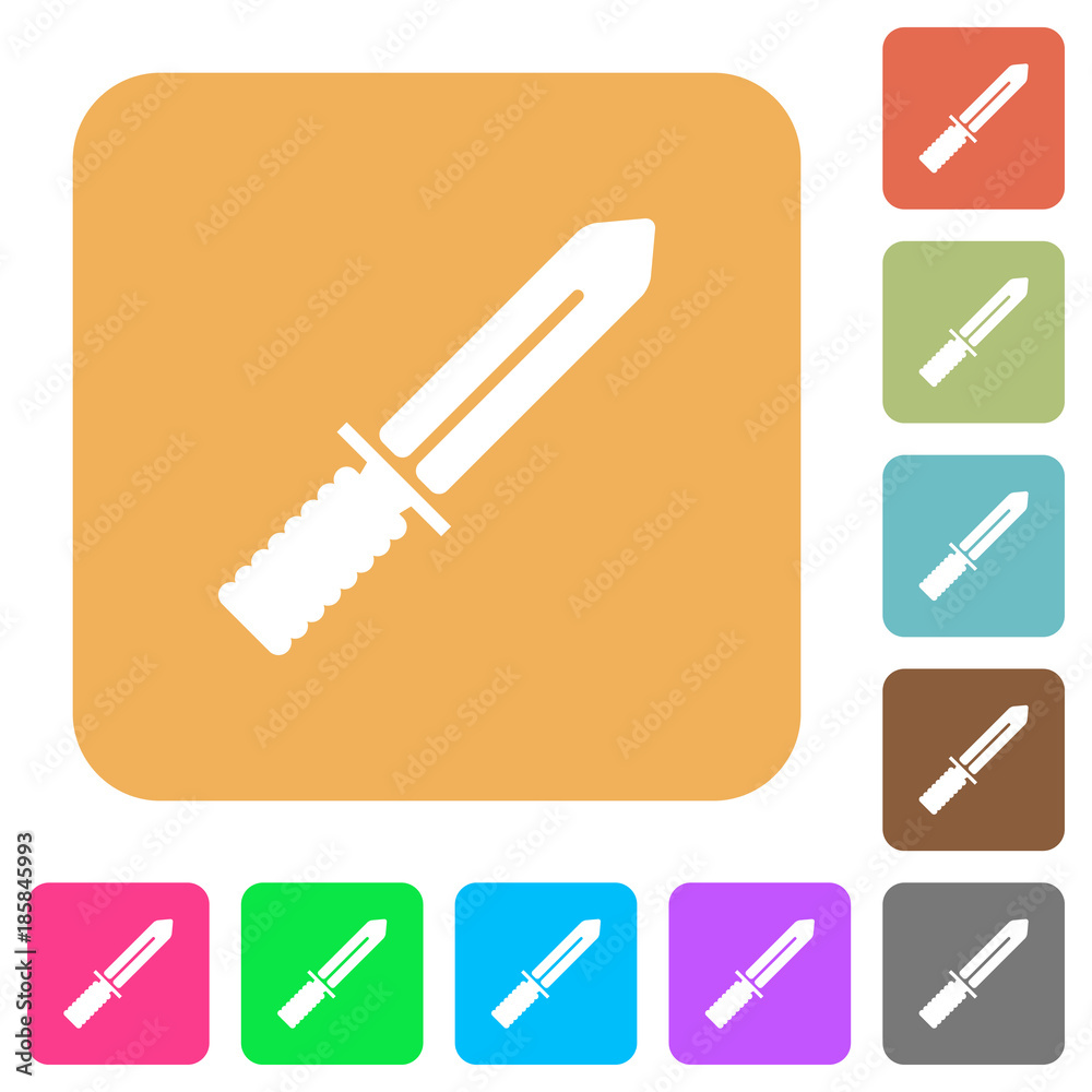 Knife rounded square flat icons Knife rounded square flat icons