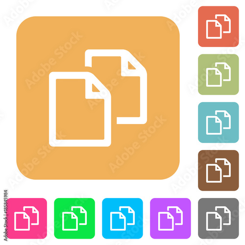 Copy document rounded square flat icons