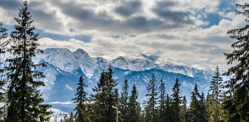 Winter mountains panorama of Zakopane   High Tatra Mountains  Poland