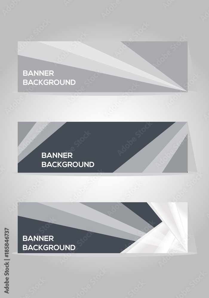 Naklejka premium Abstract modern header White and gray color vector banner design