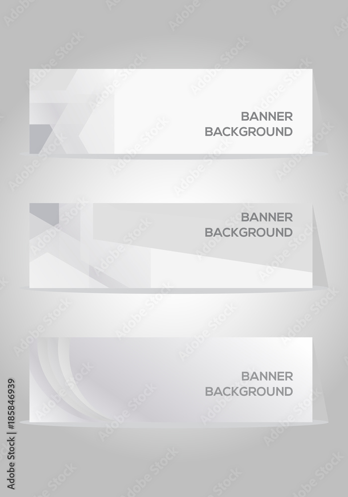 Abstract modern header White and gray color vector banner design