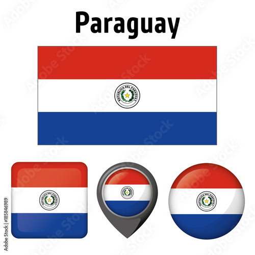 Free Download Flag illustration of Paraguay, and several icons. Ideal for catalogs of institutional materials and geography - GFXLoad