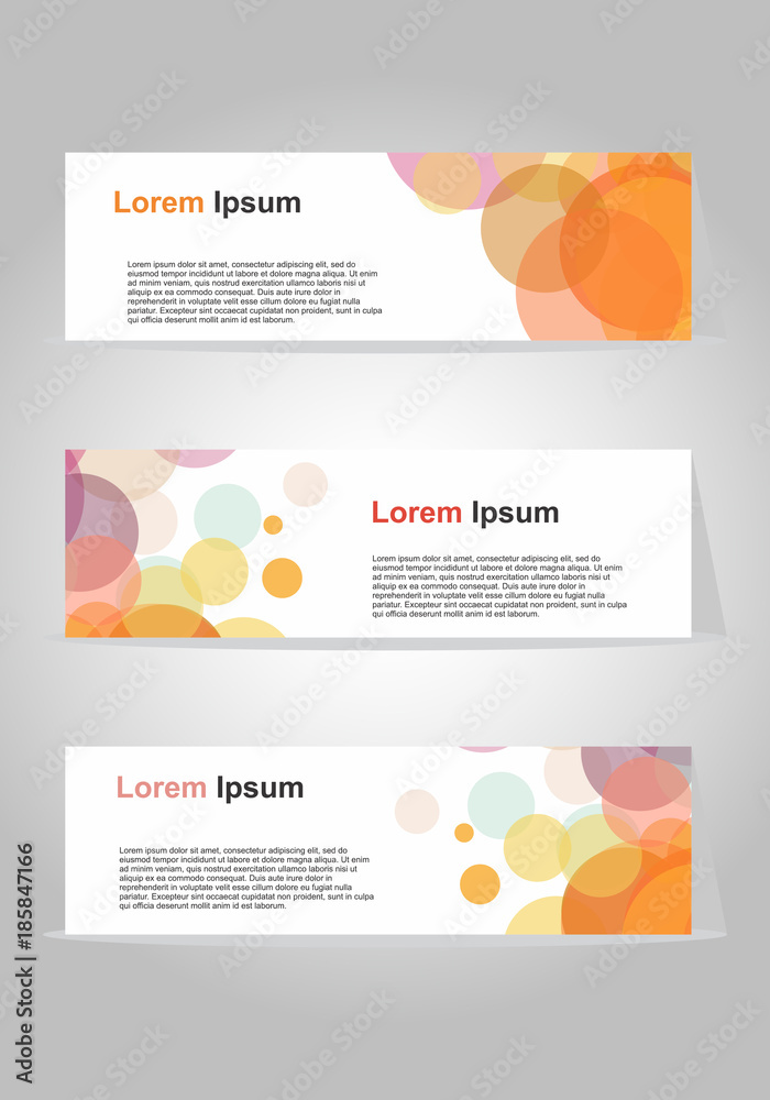 Fototapeta premium header set of three banner business vector design modern color circle