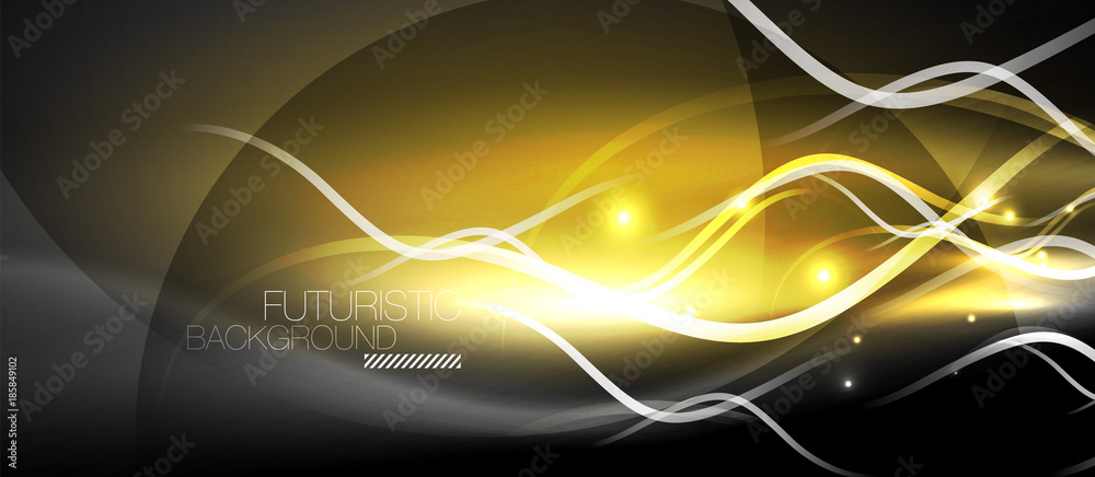 Bright neon lines wave Bright neon lines wave
