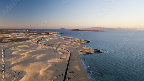 aerial view of road  desert  coast