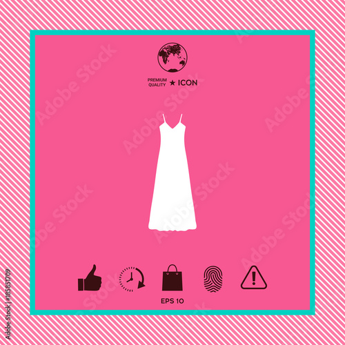 Long Dress, Evening dress, combination or nightie , the silhouette. Menu item in the web design