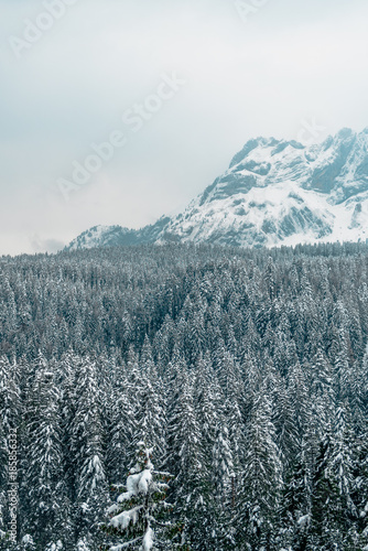 View of Mount Pilatus (Switzerland) in the snow