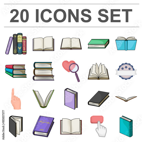 Book in the binding cartoon icons in set collection for design. Printed products vector symbol stock web illustration.