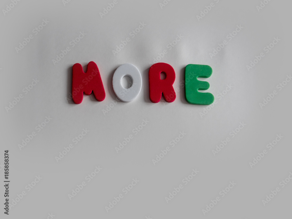 More word with colourful foam letter More word with colourful foam letter