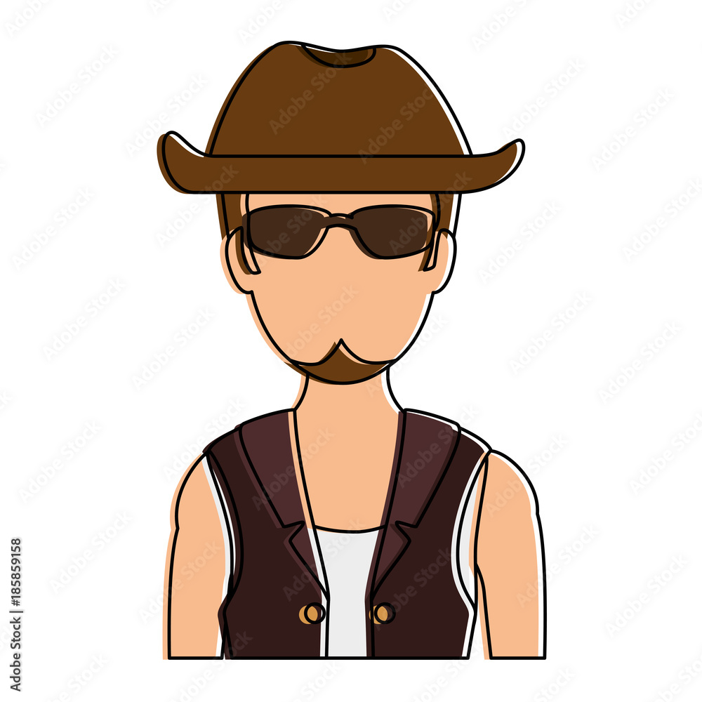 rough motorcyclist with hat avatar character