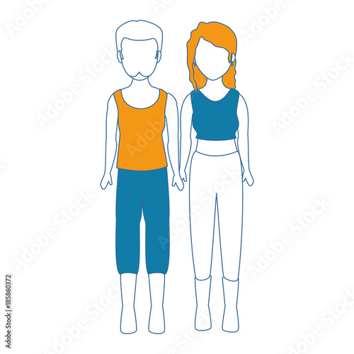 rough motorcyclist couple avatar character