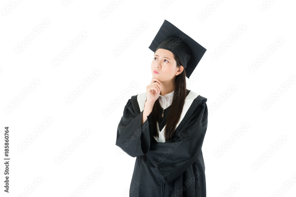 pretty female student wearing graduation clothing pretty female student wearing graduation clothing