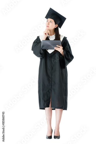beautiful student girl graduating from college