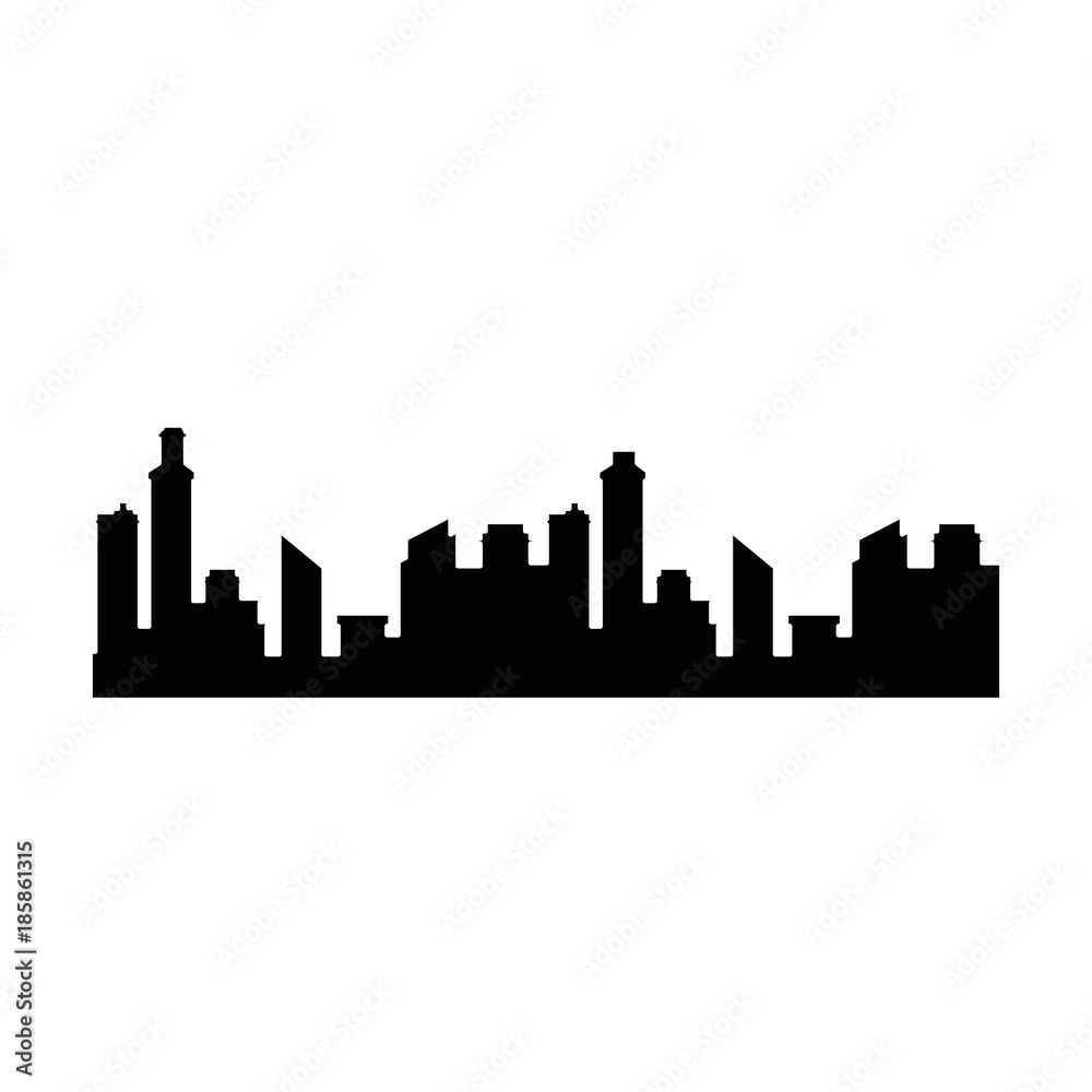 Fototapeta premium buildings cityscape silhouette icon