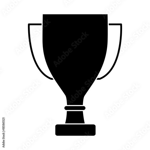 trophy award cup pedestal icon vector illustration