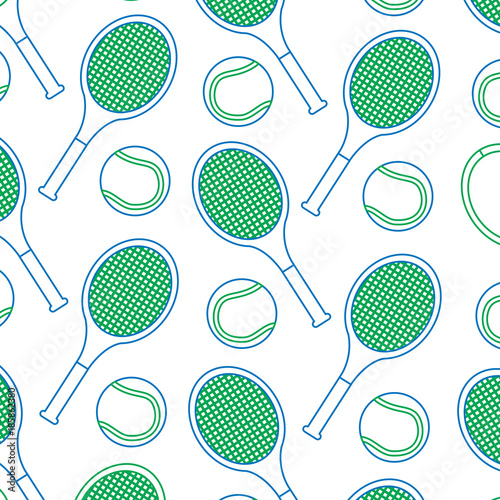 tennis racquet and ball pattern image vector illustration design  © Gstudio